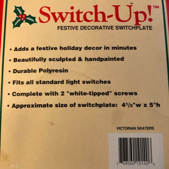 Holiday Switchplate 1996 BNIB Victorian Skaters Christmas Winter Vtg Xmas Decor - Picture 6 of 7